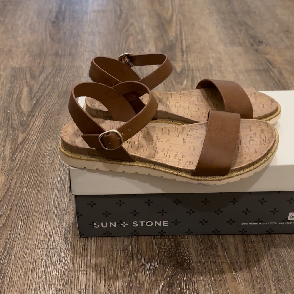 Sun + Stone Tan Casual Sandals